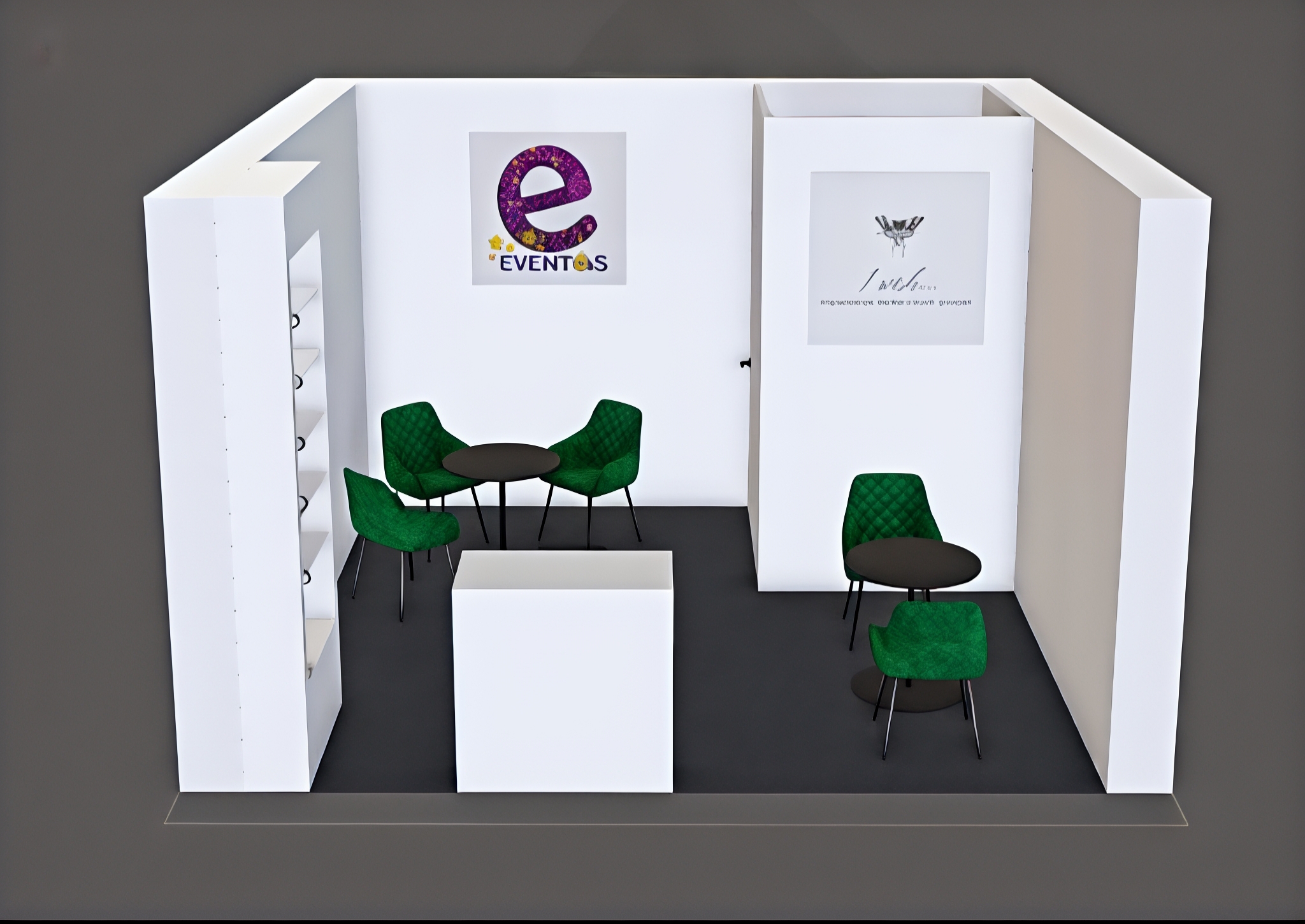 Wizualizacja stoiska Eventos C7 w hali B – targi eventowe Ptak Warsaw Expo 2026